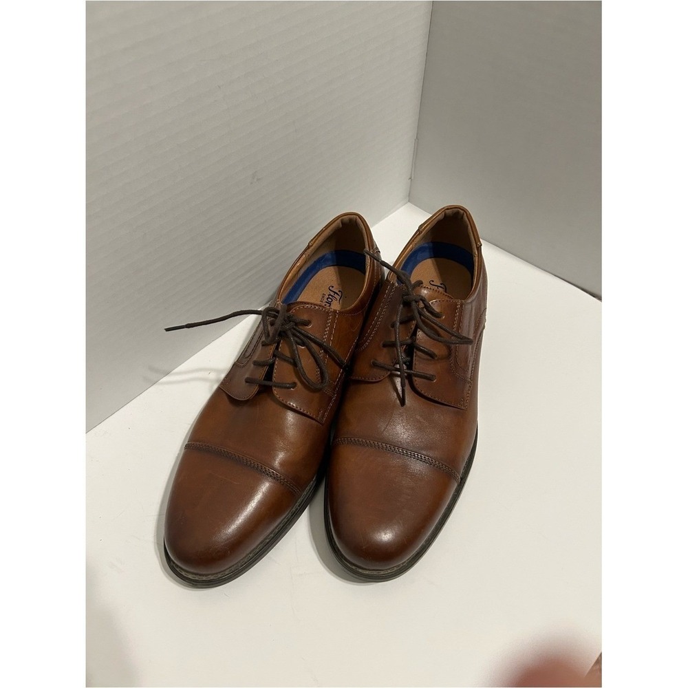 Florsheim Brown Leather Cap-Toe Derby Shoes